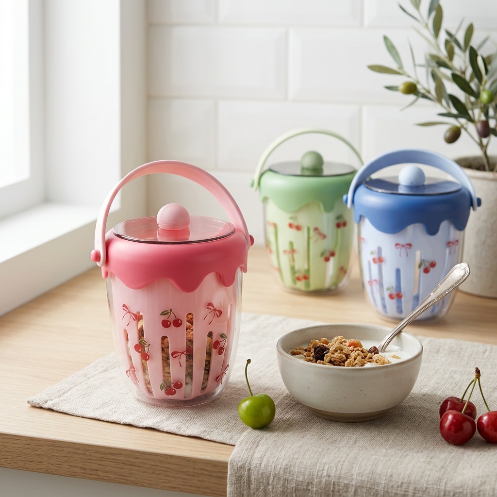Baby Food Yogurt - Plastic Double Layer Overnight Oats Container