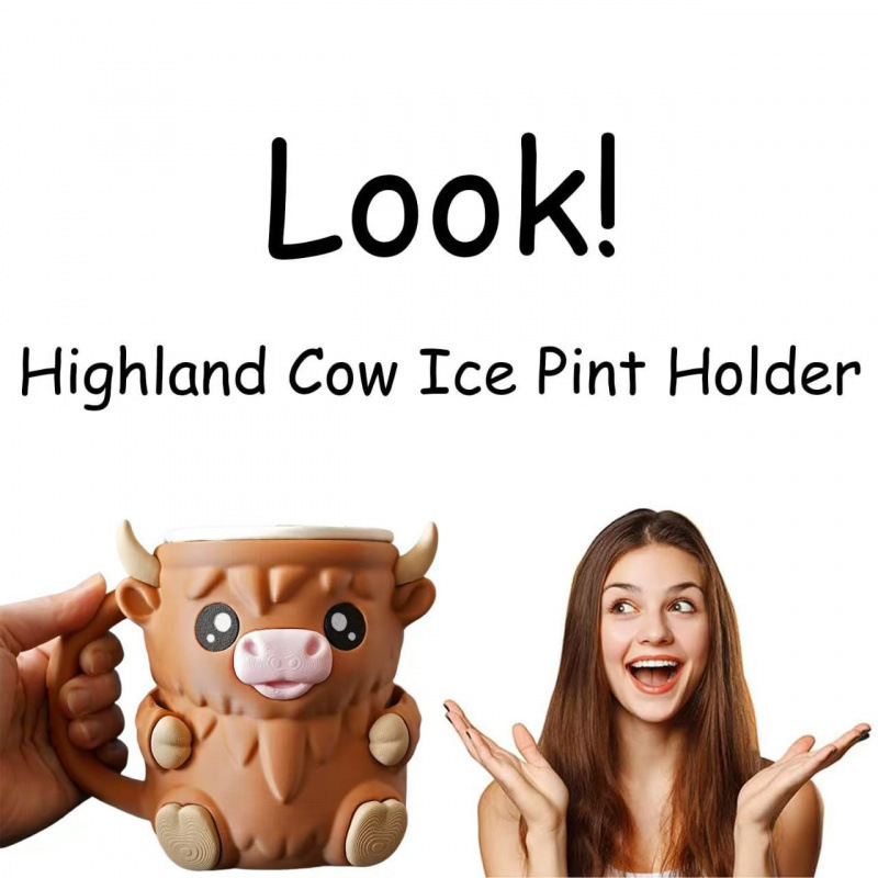Baby Food Yogurt - Highland Cow Ice Cream Pint Holder