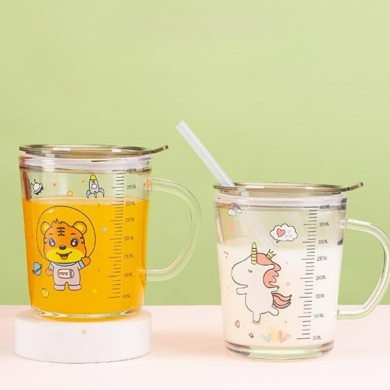 Cartoon Glass Mug with Lid Chi - огляд і ціна Baby Food Glass