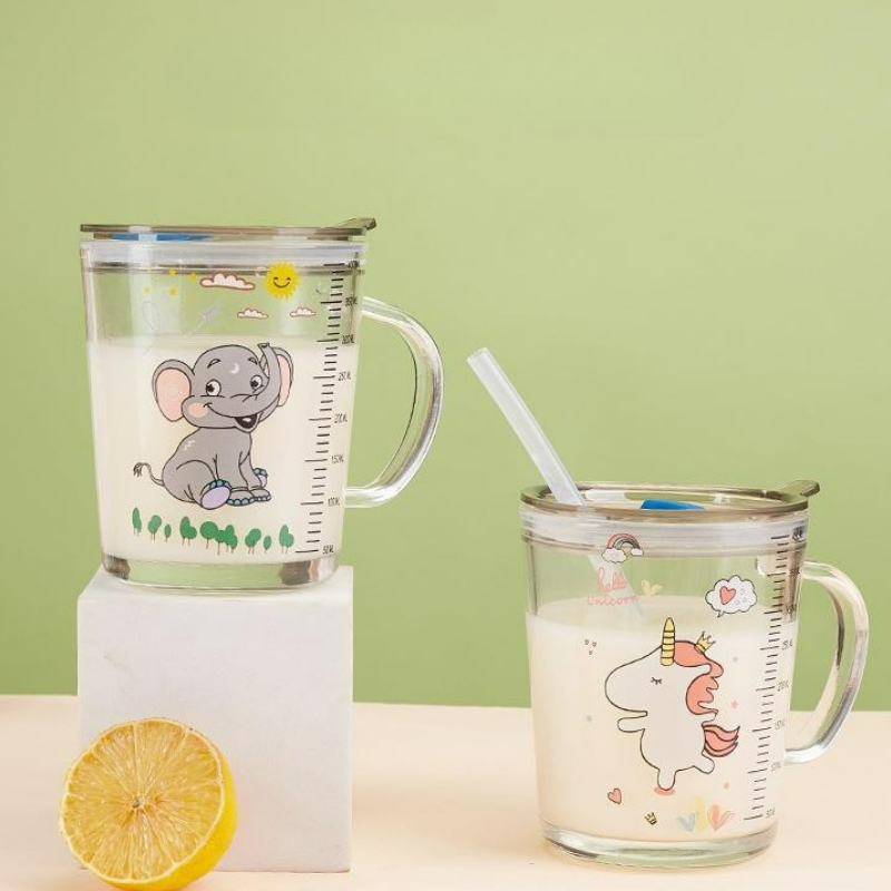 Cartoon Glass Mug with Lid Chi - огляд і ціна Baby Food Glass